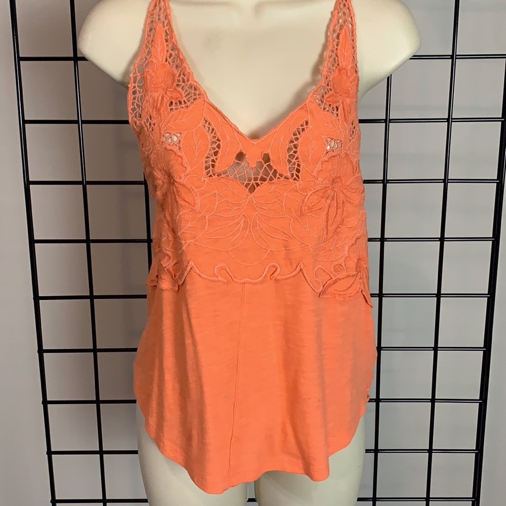 FREE PEOPLE  Santa Cruz Crop Embroidered Tank